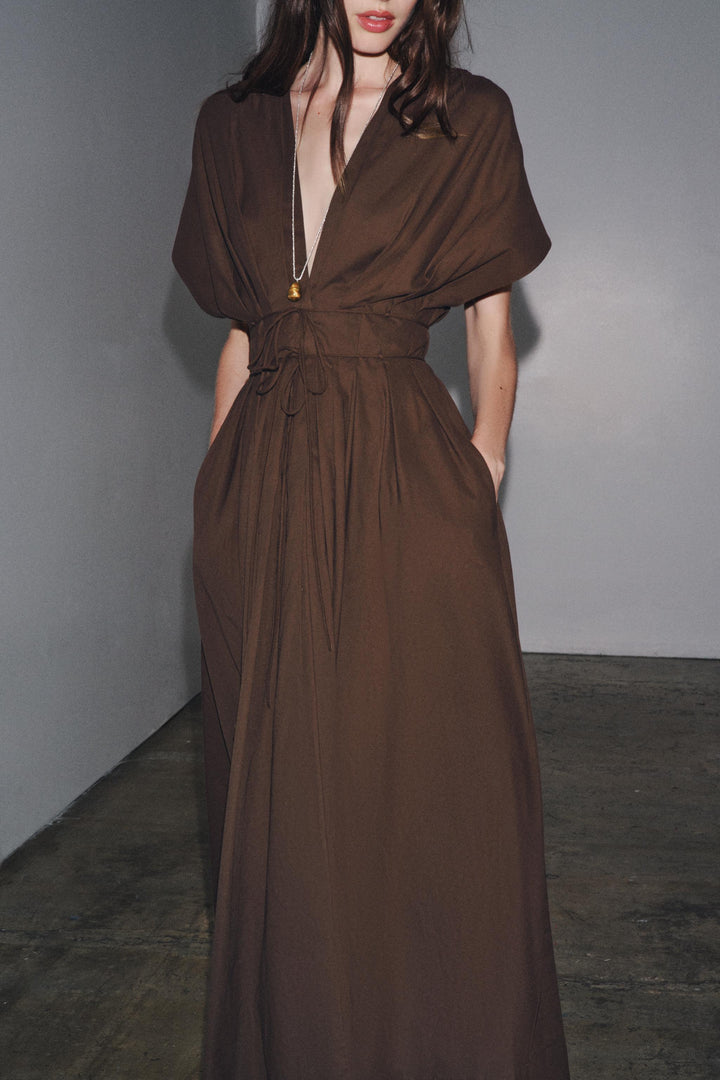 Freya – Rochie Midi de Damă Elegantă din Bumbac cu Croi Lejer