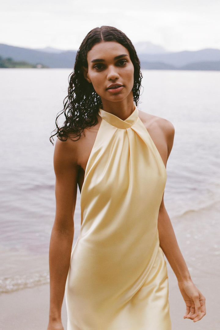 Liora – Rochie Midi de Damă Elegantă cu Spate Deschis