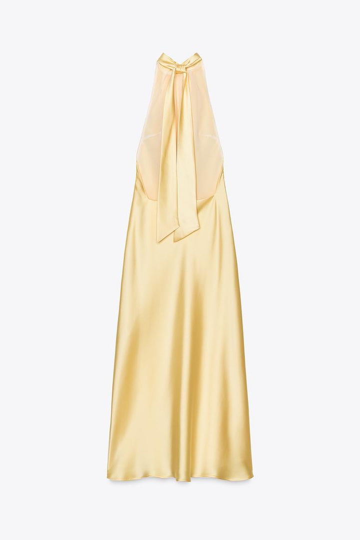 Liora – Rochie Midi de Damă Elegantă cu Spate Deschis