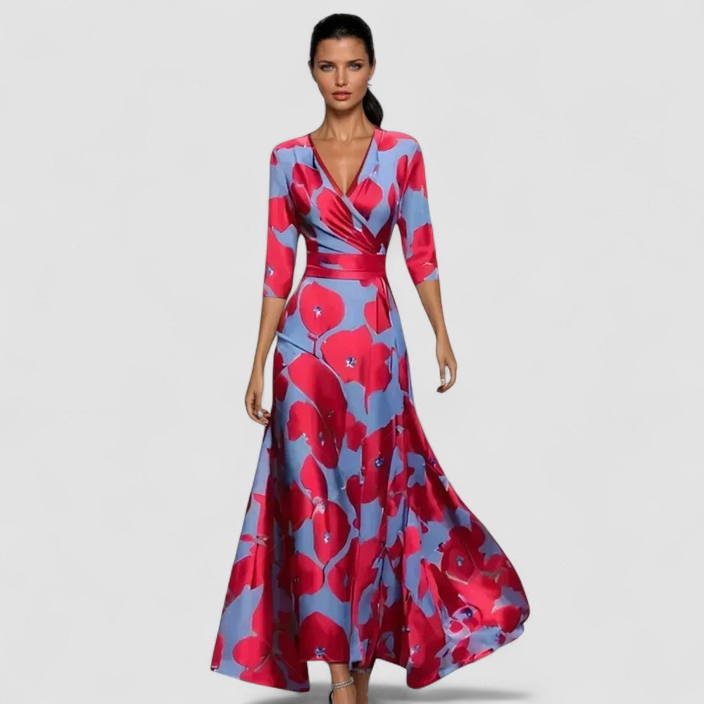 Emily – Rochie Damă Florală Tip Wrap Elegantă de Vară