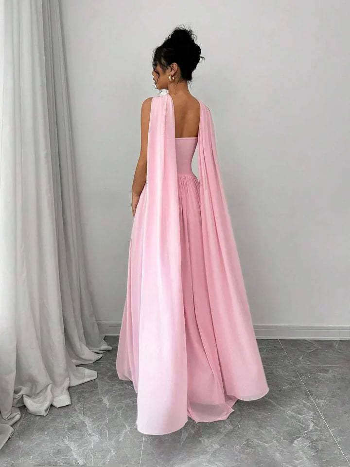 Alessia – Rochie de Damă Maxi Elegantă Sculptată Fără Bretele