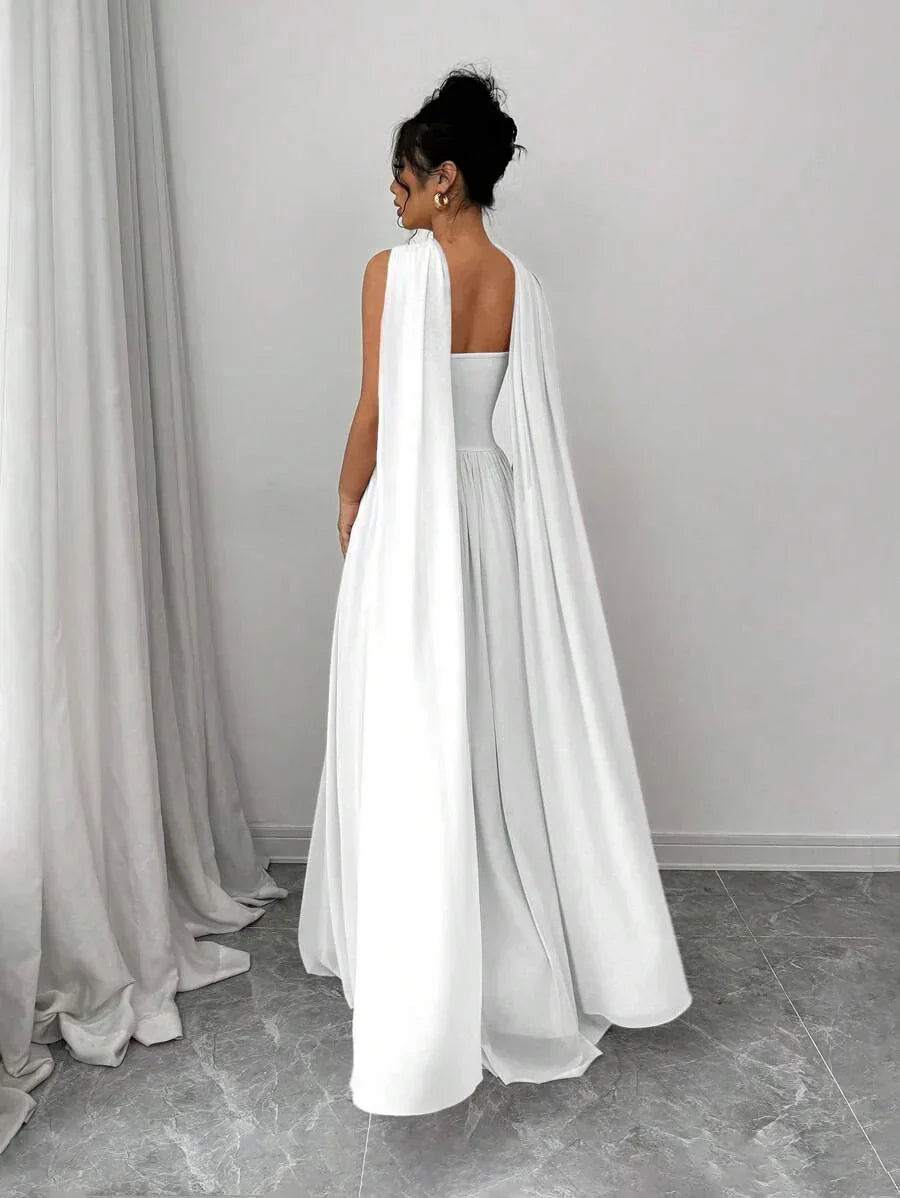 Alessia – Rochie de Damă Maxi Elegantă Sculptată Fără Bretele