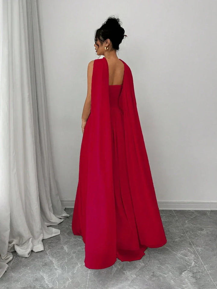 Alessia – Rochie de Damă Maxi Elegantă Sculptată Fără Bretele