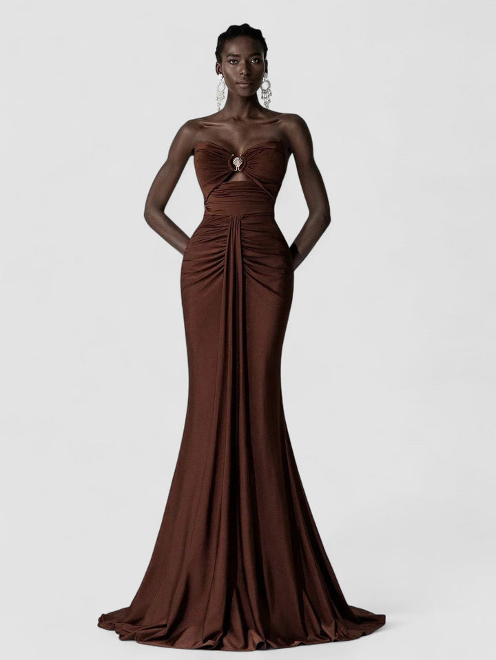 Lenora – Rochie Maxie Elegantă Slim Fit fără Mâneci pentru Petrecere