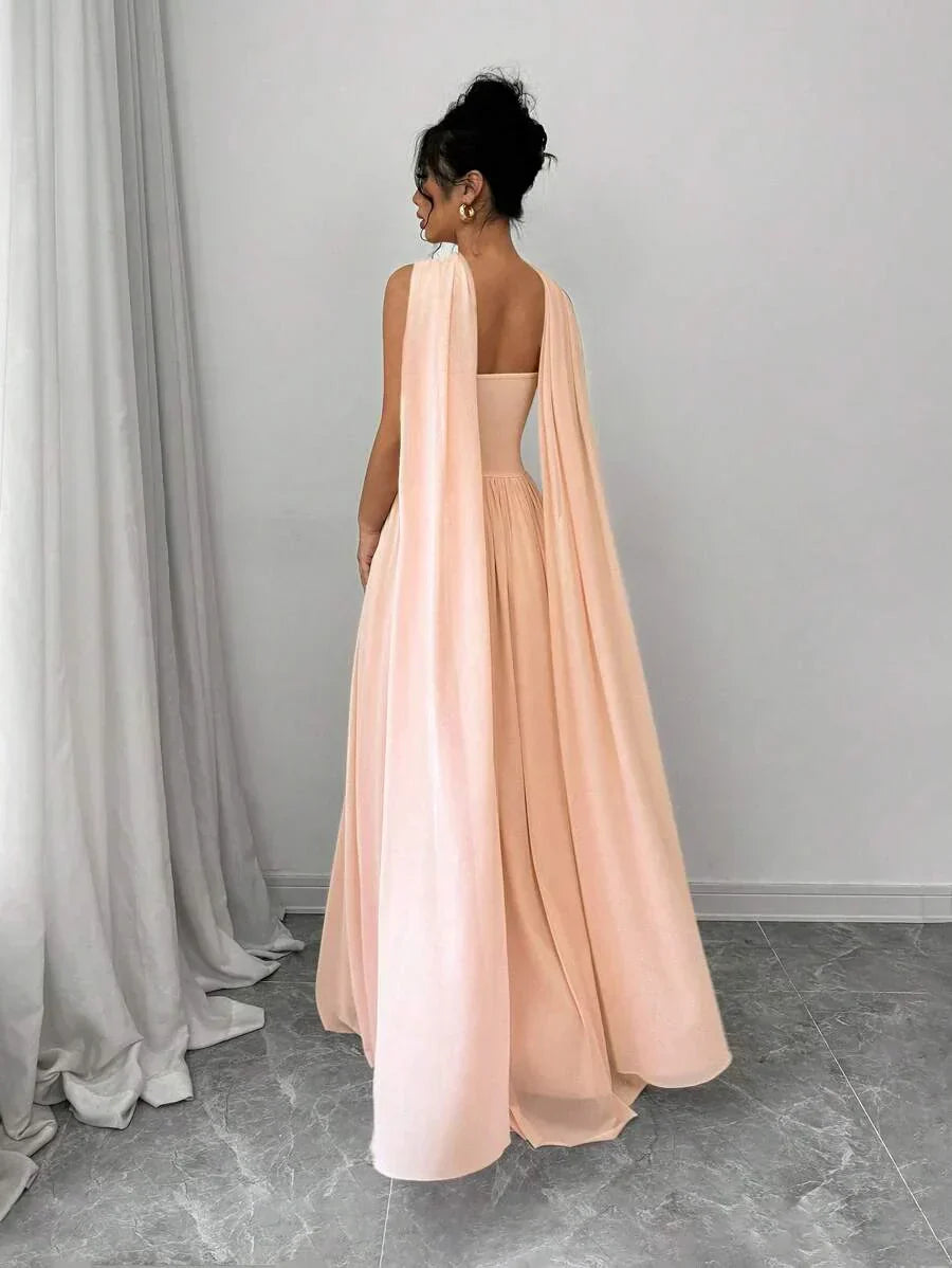 Alessia – Rochie de Damă Maxi Elegantă Sculptată Fără Bretele