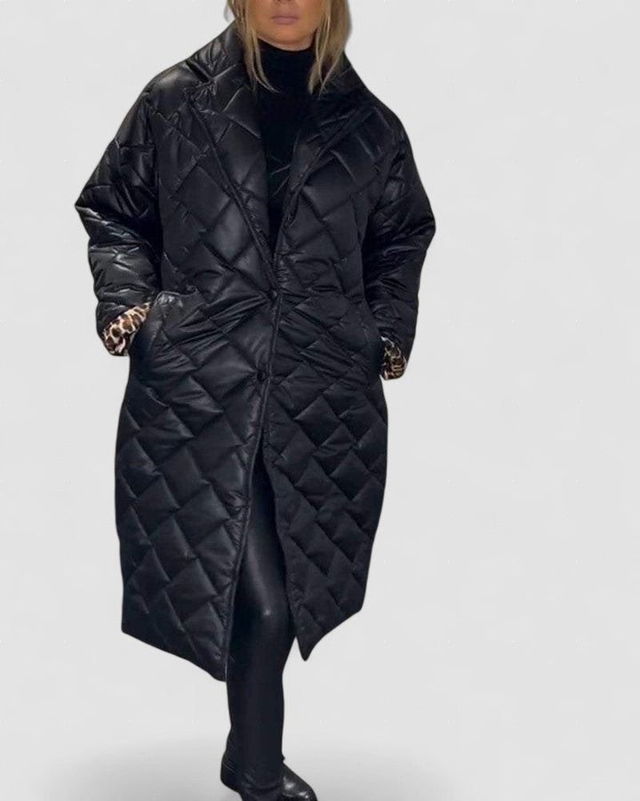 DIASY - Guler Relaxat Palton din Bumbac de Lungime Medie