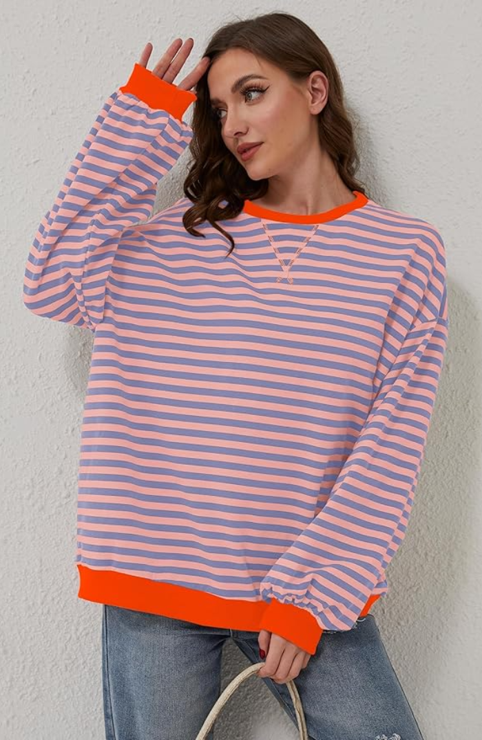 LINDA - PULOVER STRIAT OVERSIZED