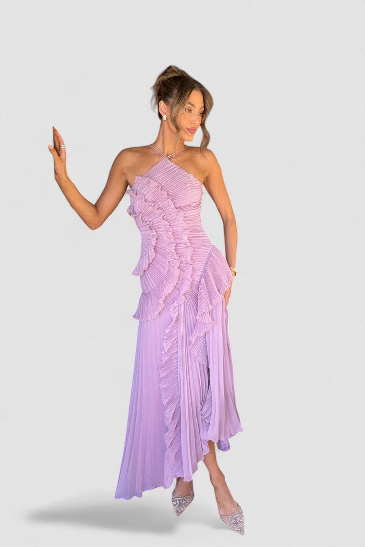 Elowen – Rochie Maxi de Damă Elegantă cu Volane