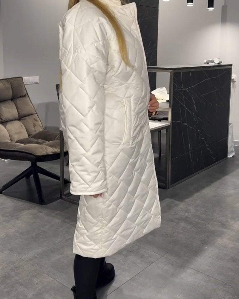 DIASY - Guler Relaxat Palton din Bumbac de Lungime Medie