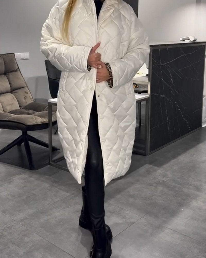 DIASY - Guler Relaxat Palton din Bumbac de Lungime Medie