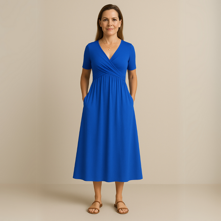 Corazon™ | Rochie midi cu decolteu în formă de V