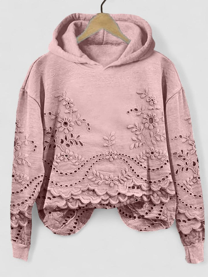 SACHZNA | Hanorac cu glugă și broderie florală