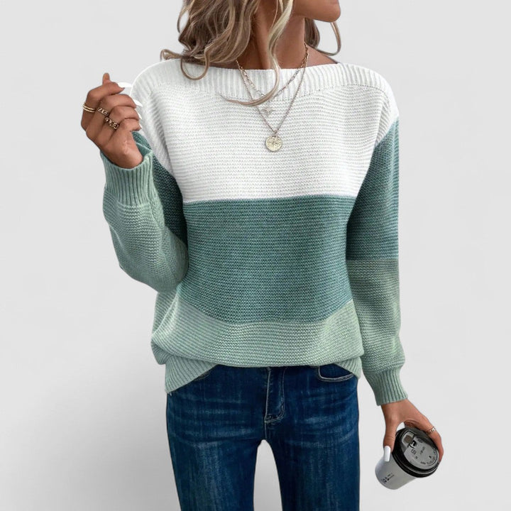 SARRA | Pulover elegant din patchwork