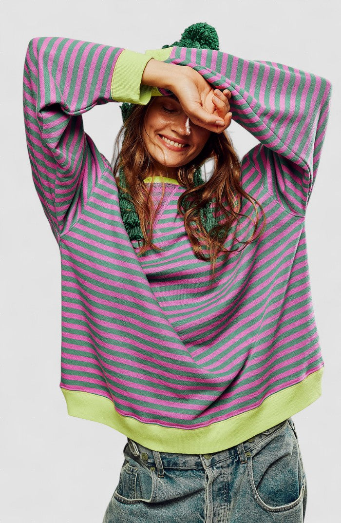 LINDA - PULOVER STRIAT OVERSIZED