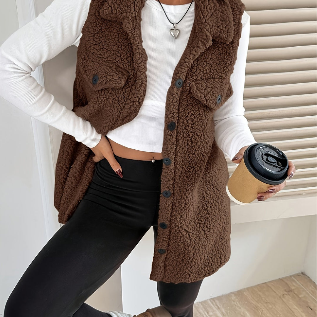 AURA | Vestă Elegantă din Lână Fără Mâneci