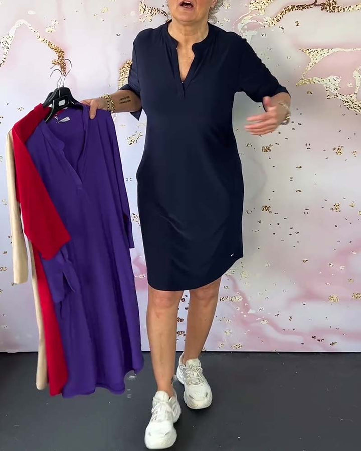 Lina – Rochie Polo Damă Confortabilă cu Mâneci 3/4