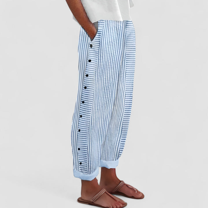 Dagny | Pantaloni Stripe de Vară Eleganți