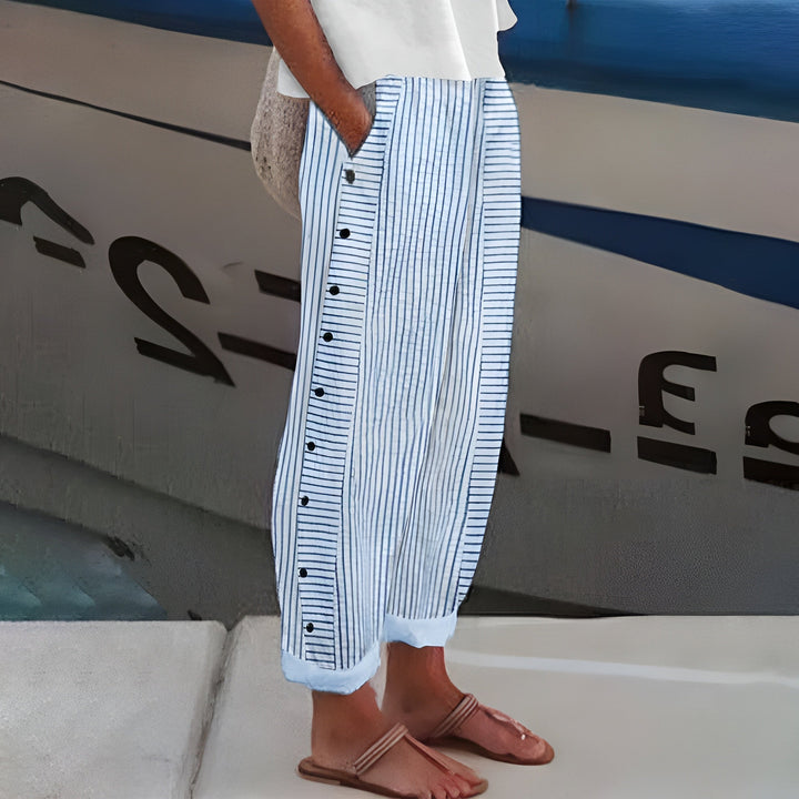 Dagny | Pantaloni Stripe de Vară Eleganți