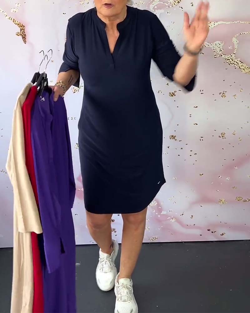Lina – Rochie Polo Damă Confortabilă cu Mâneci 3/4