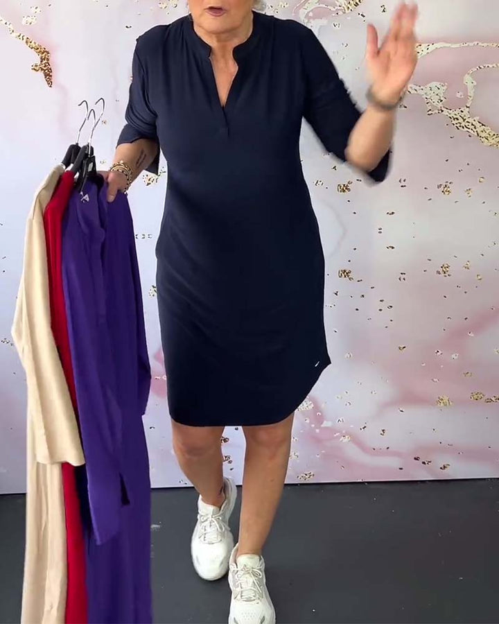 Lina – Rochie Polo Damă Confortabilă cu Mâneci 3/4