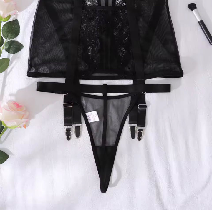 Alessandra™ | Rochie de Noapte Satinată Neagră Mirage