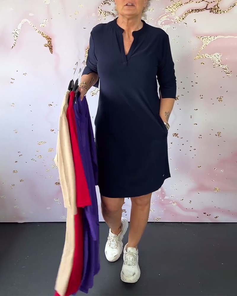 Lina – Rochie Polo Damă Confortabilă cu Mâneci 3/4