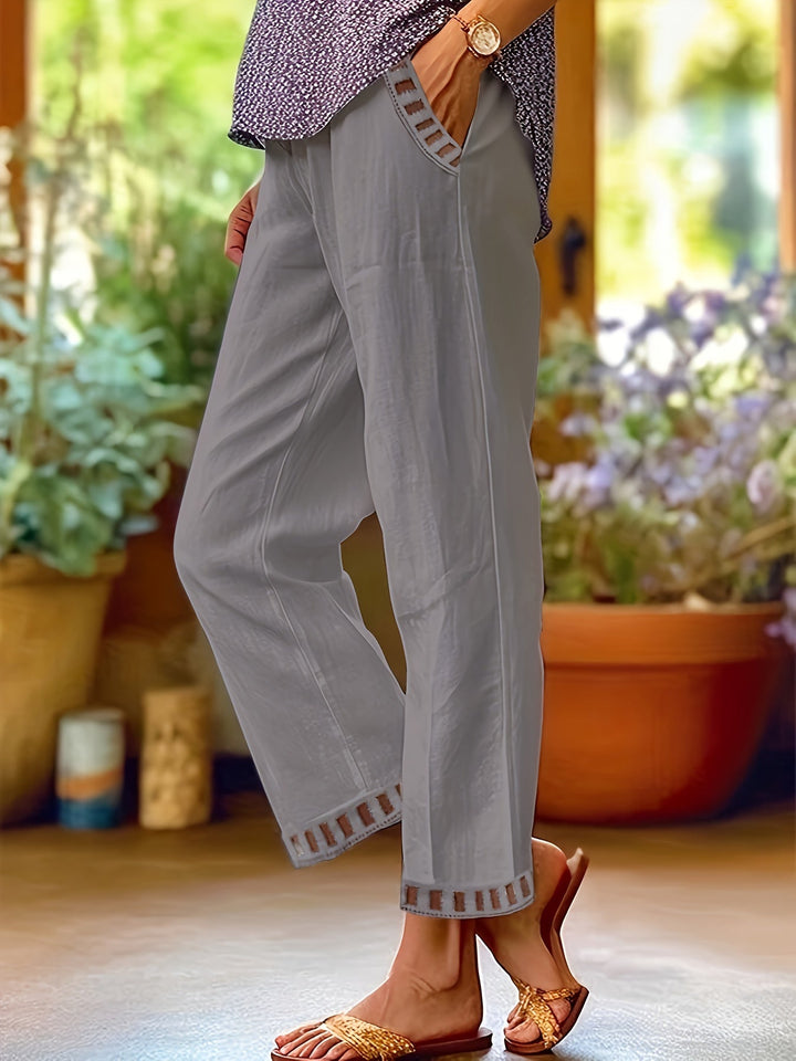 Wren – Pantaloni Croiți Relaxați cu Detalii Contrastante