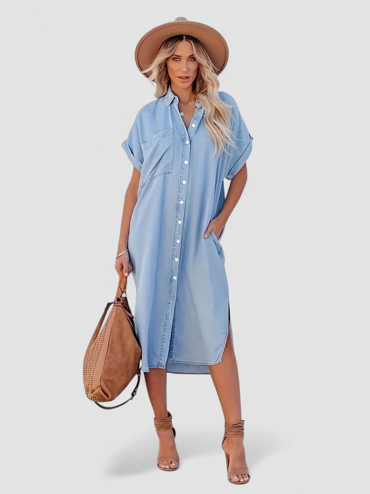 Béatrice - Rochie Camasa cu Buzunare