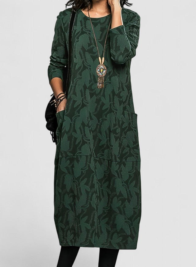 Cassie – Rochie de Damă Casual Midi cu Decolteu Rotund Eleganță Lejeră