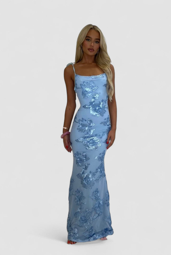 Rosa – Rochie de Damă Maxi Elegantă Florală Brodată