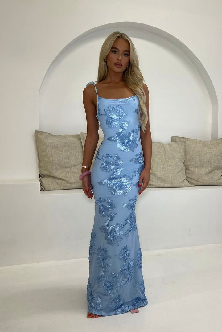 Rosa – Rochie de Damă Maxi Elegantă Florală Brodată