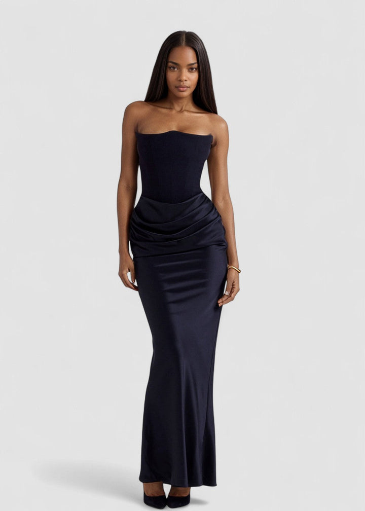 Madison – Rochie Satinată de Damă cu Siluetă Clepsidră Elegantă