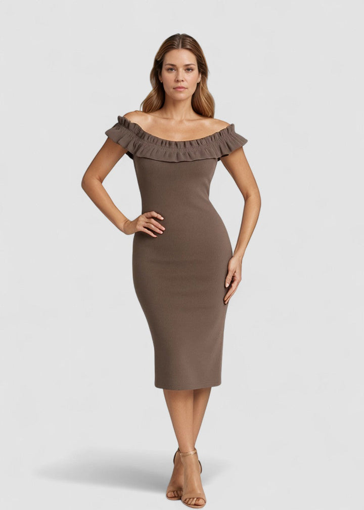 Devon™ | Rochie cu volane fără bretele