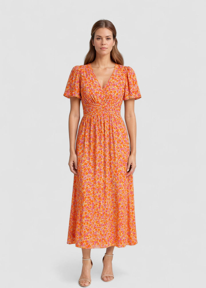 Seraphina™ | Rochie maxi cu flori și volane