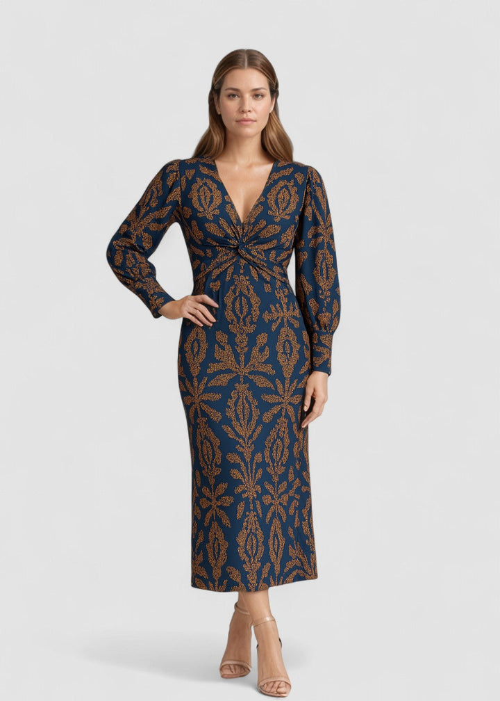 Frieda™ | Rochie midi cu model baroc