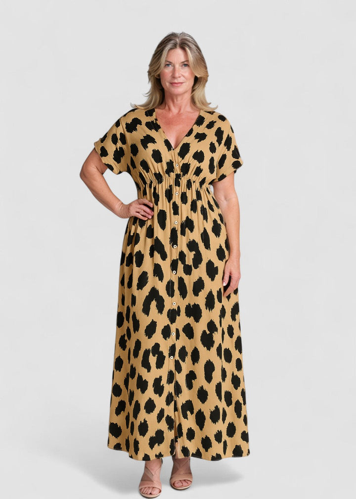 Fenja™ | Rochie maxi cu model de leopard
