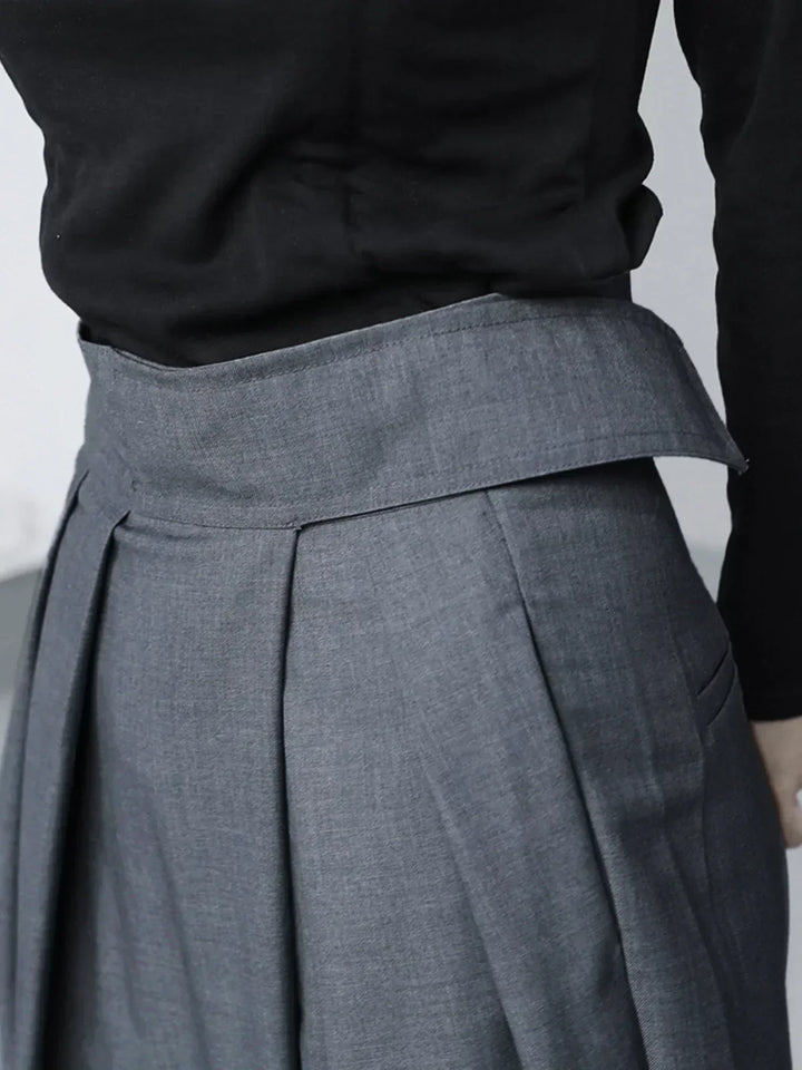 Pantaloni cu Velcro și Picior Larg