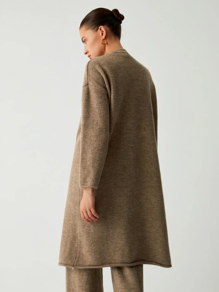 Set de trei piese cu cardigan lung și pantaloni casual