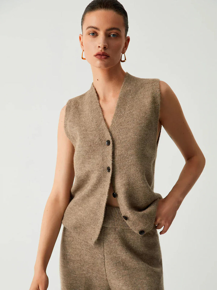 Set de trei piese cu cardigan lung și pantaloni casual