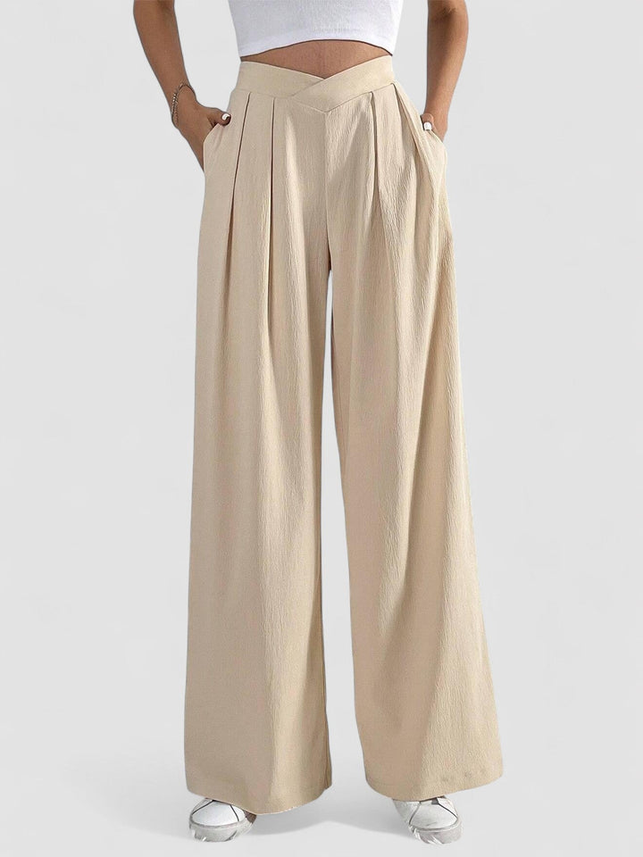 Pantaloni Largi Plisați Stil Old Money