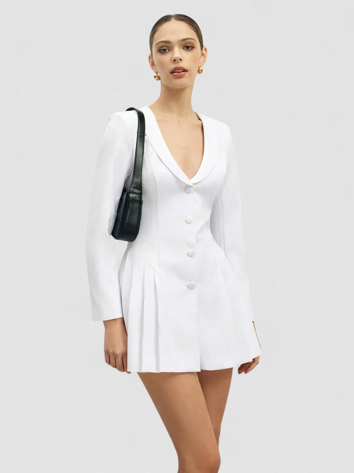 Rochie Corset Plisată cu Rever