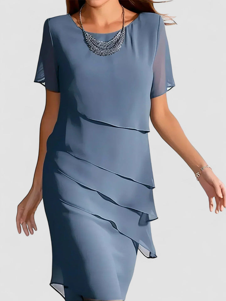 Eva - Rochie Elegantă cu Design Stratificat