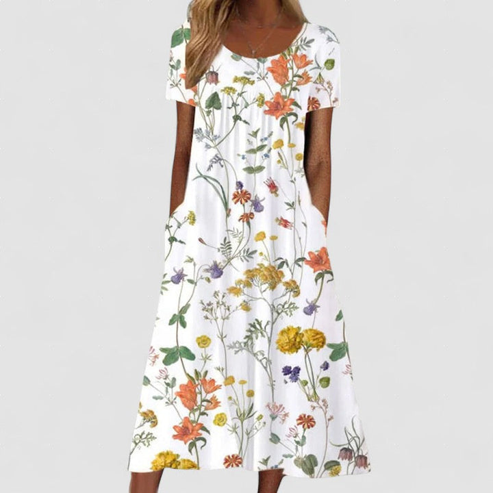 Isaura™ | Rochie Boho cu Flori și Acoperire pentru Burtă