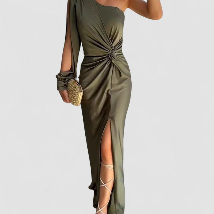 Alisa – Rochie de Damă Elegantă Lungă cu Umăr Asimetric