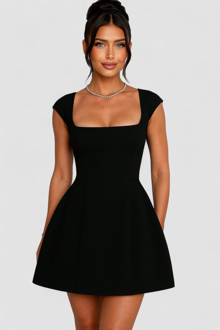 Avenel – Rochie Mini Elegantă de Damă cu Decolteu Pătrat