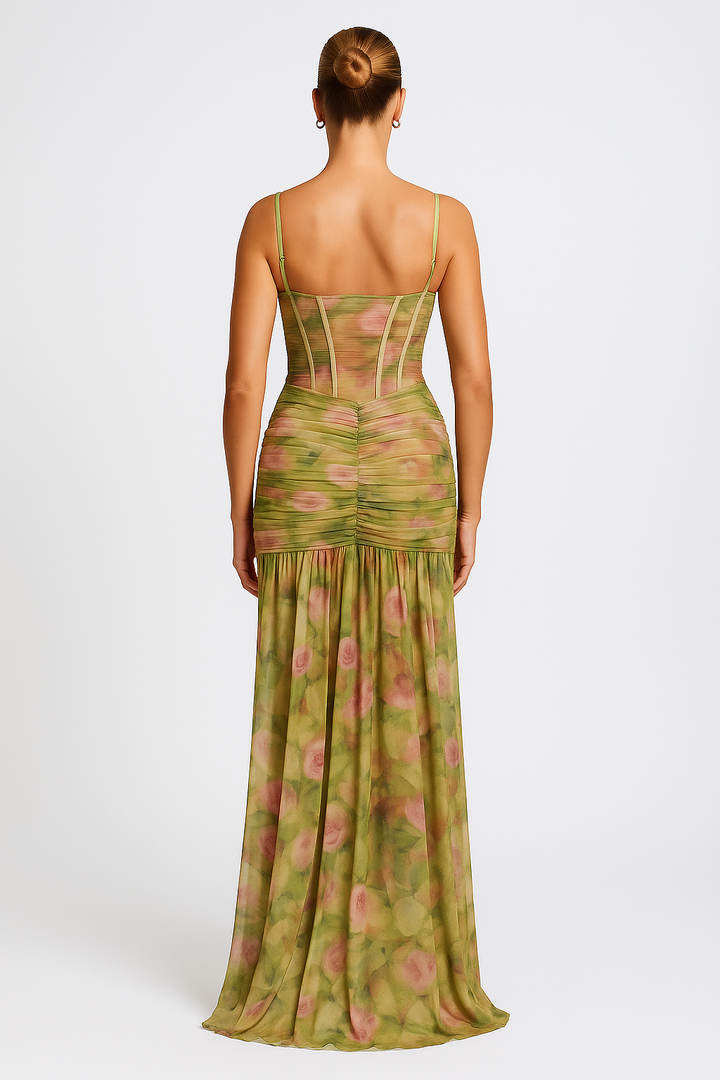 Cireya – Rochie Maxi de Damă cu Model Floral Elegant