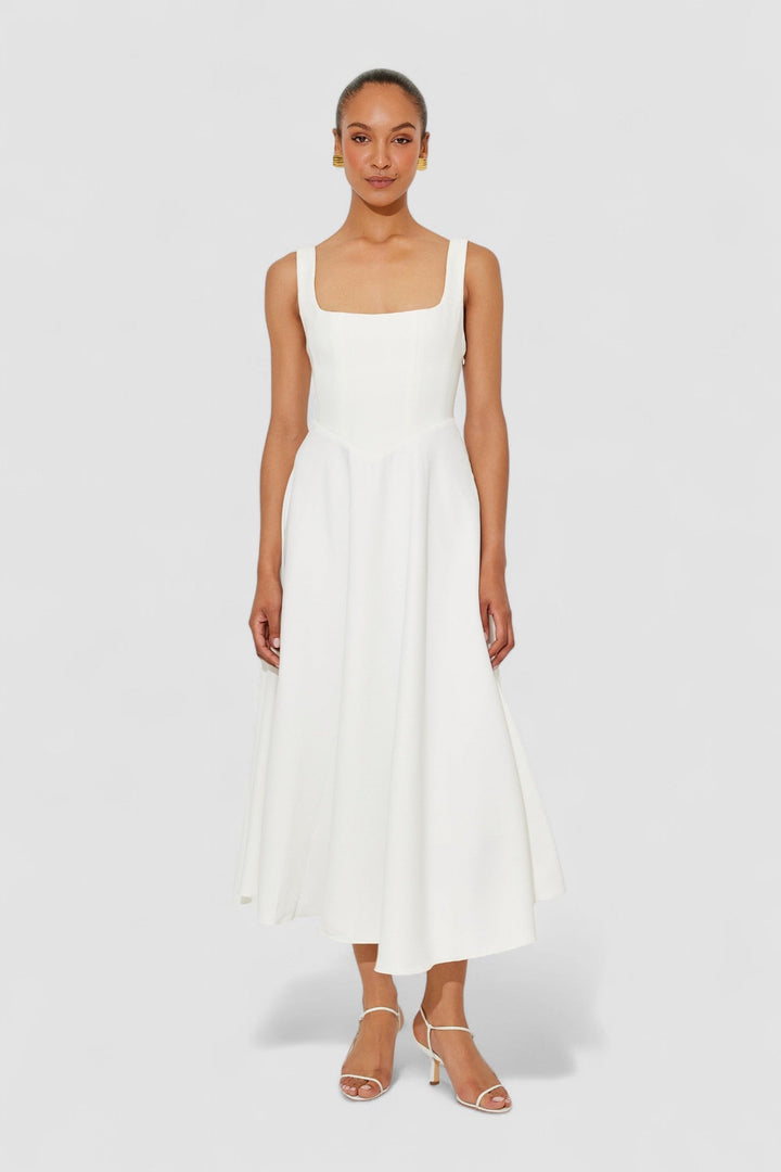 Amelia – Rochie Midi Fluidă de Damă Elegantă