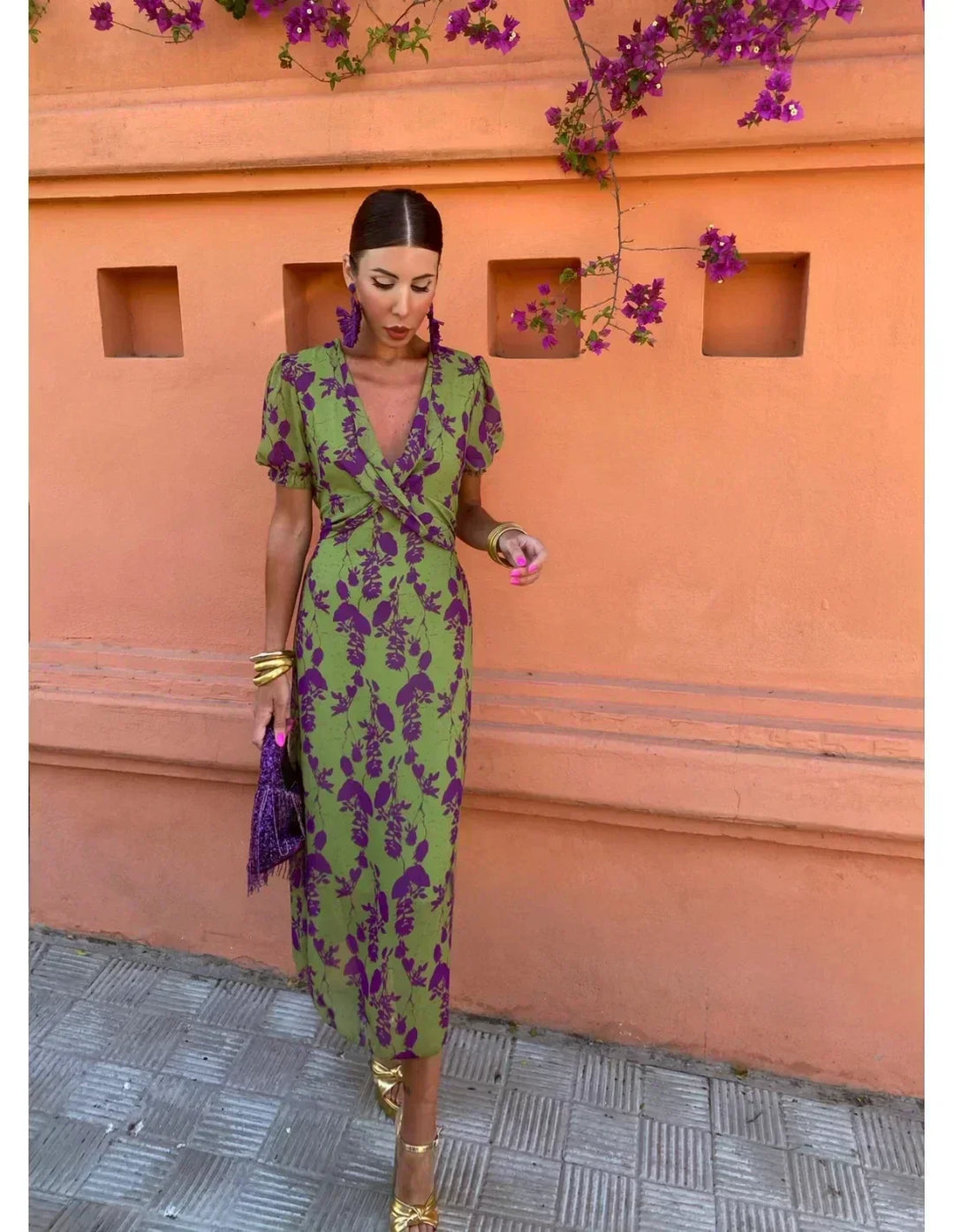 Antonia – Rochie Boho de Damă cu Mâneci Bufante și Croi Ajustat