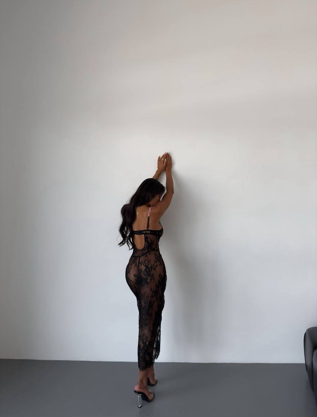 Georgina™ | Rochie de noapte transparentă Petale de Miezul Nopții