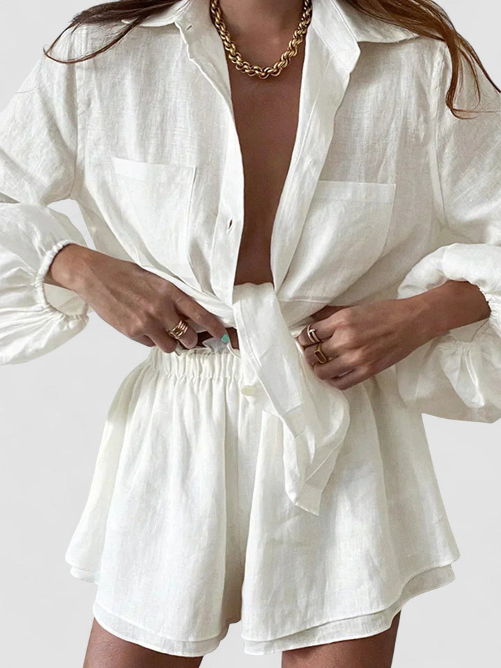 Set de pantaloni scurți din două piese, căptușit dublu, Egean